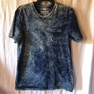 Mens American Rag denim acid wash tee shirt contrast stitching size M